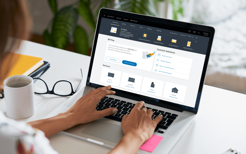 Laptop showing MyAccount